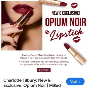 Charlotte Tilbury Opium Noir Lipstick - Deep Crimson